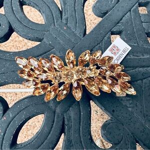 Lorren Bell Bronze Crystal Gemstone 4-Inch Hair Clip (2.5-inch Clasp)